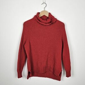 Patagonia Off Country Turtleneck Knit Chunky Raglan Sleeves Sweater M Red